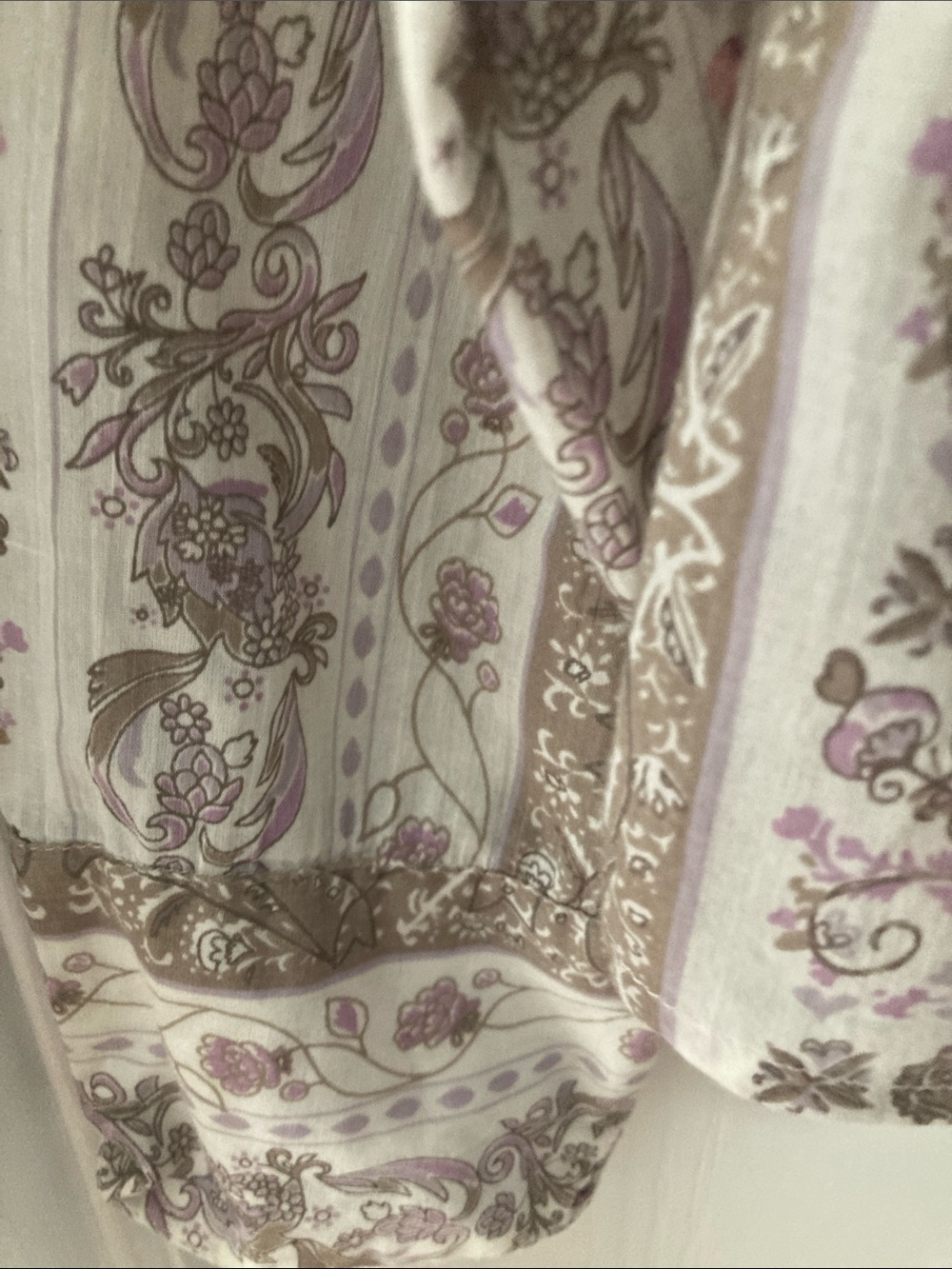 Fossil Cream Shirt with Taupe and Light Purple Paisley Print - Picture 6 of 7